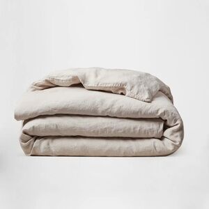 Silk&Snow Flax Linen Duvet Cover & Shams - King/Cal King, Oat. Washed, not used.